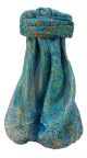 Pañuelo Tradicional de Seda Cuadrado Quiara Aqua de Pashmina & Silk