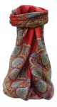 Mulberry Silk Traditional Square Scarf Xita Scarlet by Pashmina & Silk