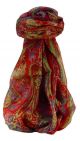 Mulberry Silk Traditional Long Scarf Godavary Scarlet by Pashmina & Silk