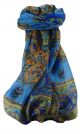 Mulberry Silk Traditional Long Scarf Cauver Blue by Pashmina & Silk