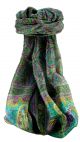 Mulberry Silk Traditional Long Scarf Ramnagar Charcoal by Pashmina & Silk