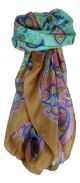 Mulberry Silk Traditional Square Scarf Zyan Chestnut by Pashmina & Silk
