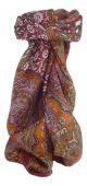 Mulberry Silk Traditional Square Scarf Patia Wine by Pashmina & Silk