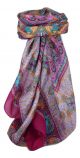 Classic Paisley Square Scarf Mulberry Silk Dyal Carnation by Pashmina & Silk