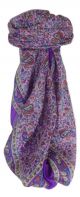 Mulberry Silk Traditional Square Scarf Bashia Violet by Pashmina & Silk