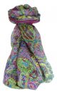 Mulberry Silk Traditional Long Scarf Rajeet Violet by Pashmina & Silk
