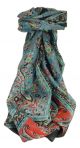 Mulberry Silk Traditional Long Scarf Ringhat Black by Pashmina & Silk