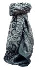 Mulberry Silk Contemporary Square Scarf Chanderi Charcoal by Pashmina & Silk