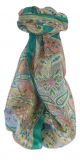 Mulberry Silk Traditional Long Scarf Chawl Teal by Pashmina & Silk