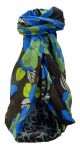 Mulberry Silk Contemporary Square Scarf Talatal Blue by Pashmina & Silk