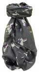 Mulberry Silk Contemporary Square Scarf Roha Charcoal by Pashmina & Silk