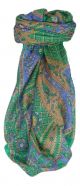 Mulberry Silk Classic Square Scarf Ushma Teal by Pashmina & Silk