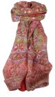 Classic Paisley Long Scarf Mulberry Silk Sehgal Scarlet by Pashmina & Silk