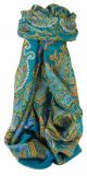 Classic Paisley Long Scarf Mulberry Silk Dara Forget Me Not by Pashmina & Silk