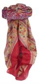 Mulberry Silk Traditional Square Scarf Gandak Red by Pashmina & Silk