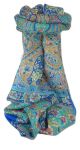 Classic Paisley Long Scarf Mulberry Silk Chia French Blue by Pashmina & Silk
