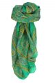 Mulberry Silk Traditional Square Scarf Amnat Teal by Pashmina & Silk