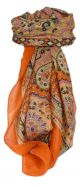 Classic Paisley Square Scarf Mulberry Silk Narine Marigold by Pashmina & Silk