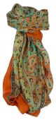 Classic Paisley Square Scarf Mulberry Silk Balay Marigold by Pashmina & Silk