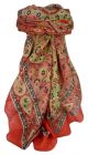 Classic Paisley Square Scarf Mulberry Silk Balay Scarlet by Pashmina & Silk