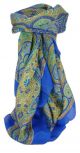 Classic Paisley Square Scarf Mulberry Silk Balay French Blue by Pashmina & Silk