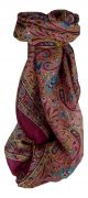 Mulberry Silk Traditional Square Scarf Pallik Violet by Pashmina & Silk