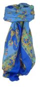 Classic Paisley Square Scarf Mulberry Silk Kakaul French Blue by Pashmina & Silk