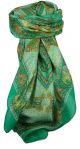 Classic Paisley Square Scarf Mulberry Silk Dyal Jade by Pashmina & Silk