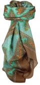 Classic Paisley Square Scarf Mulberry Silk Dyal Sienna by Pashmina & Silk
