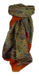 Mulberry Silk Traditional Square Scarf Zena Terracotta by Pashmina & Silk