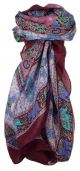Classic Paisley Square Scarf Mulberry Silk Dyal Hibiscus by Pashmina & Silk