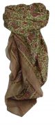 Mulberry Silk Traditional Square Scarf Zena Coffee by Pashmina & Silk