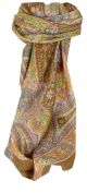 Mulberry Silk Traditional Square Scarf Kambi Copper by Pashmina & Silk