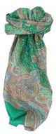 Mulberry Silk Traditional Square Scarf Kambi Teal by Pashmina & Silk