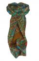 Mulberry Silk Traditional Square Scarf Shimla Gold by Pashmina & Silk