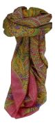 Mulberry Silk Traditional Square Scarf Shimla Pink by Pashmina & Silk