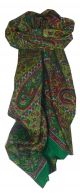 Mulberry Silk Traditional Square Scarf Solan Green by Pashmina & Silk