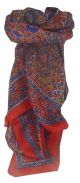 Mulberry Silk Traditional Square Scarf Solan Red by Pashmina & Silk