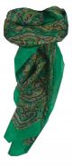 Mulberry Silk Traditional Square Scarf Suya Teal by Pashmina & Silk