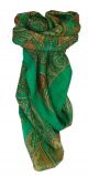 Mulberry Silk Traditional Square Scarf Shimla Green by Pashmina & Silk