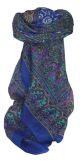 Mulberry Silk Traditional Square Scarf Ravali Blue by Pashmina & Silk