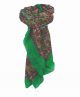 Mulberry Silk Traditional Square Scarf Ravali Emerald & Wine by Pashmina & Silk