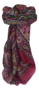Mulberry Silk Traditional Square Scarf Neela Pink by Pashmina & Silk