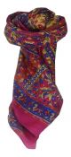 Mulberry Silk Traditional Square Scarf Leh Pink by Pashmina & Silk