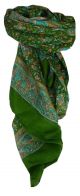 Mulberry Silk Traditional Square Scarf Kuhu Sage by Pashmina & Silk