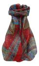 Mulberry Silk Traditional Square Scarf Ankita Scarlet by Pashmina & Silk