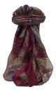 Mulberry Silk Traditional Square Scarf Ankita Maroon by Pashmina & Silk