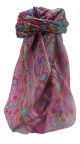 Mulberry Silk Traditional Square Scarf Alia Pink by Pashmina & Silk