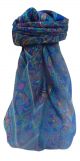 Mulberry Silk Traditional Square Scarf Alia Blue by Pashmina & Silk