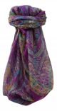 Mulberry Silk Traditional Square Scarf Anil Violet by Pashmina & Silk
